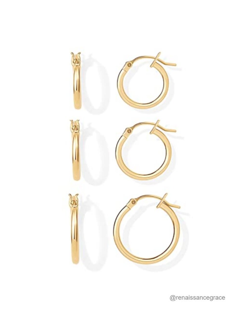18K Gold Plated Small Hoop Earrings Huggie Set Hypoallergenic